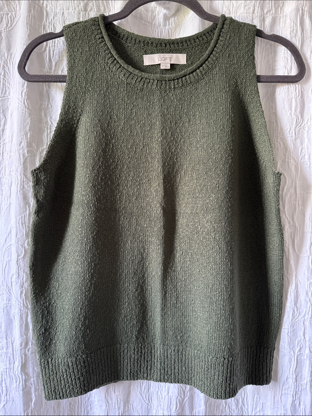 LOFT Olive Green Sleeveless Sweater